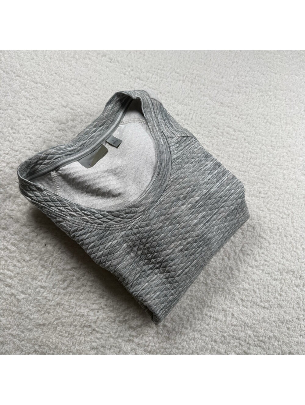 Athleta Women’s Small Gray Textured Long Sleeve Athletic Top Thumbholes Pullover